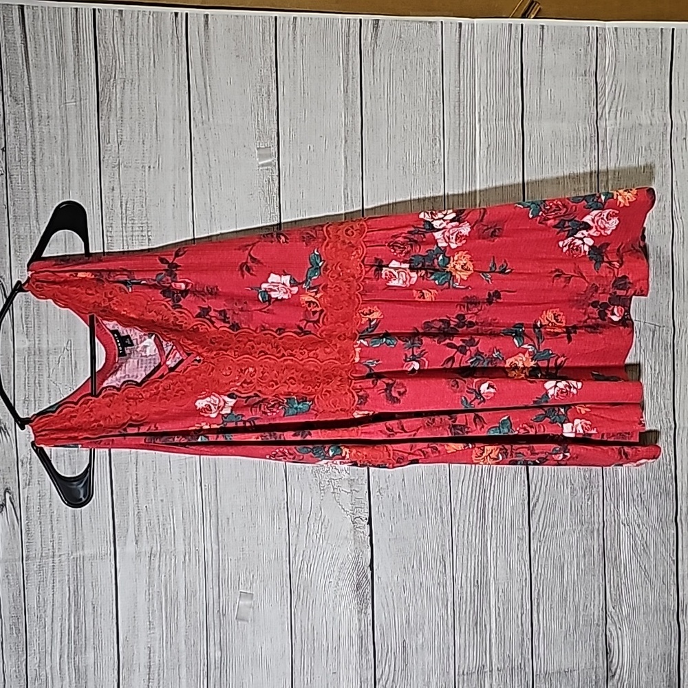Red Floral Baby Doll Tank (Torrid 6)